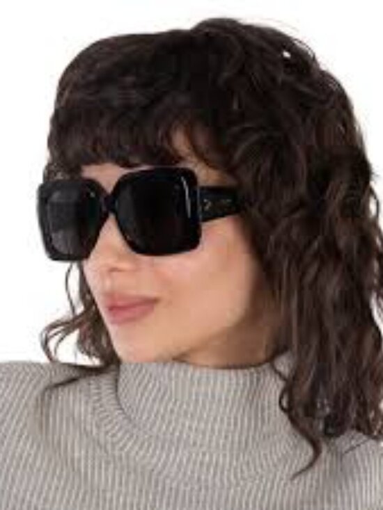 Celine CL40263F 01A Square Sunglasses - Black/Smoke main image 5